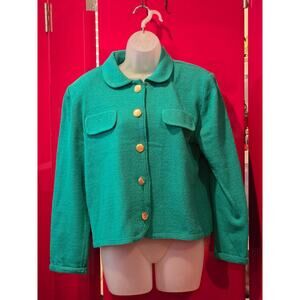 Vintage Seafoam Green Castleberry LTD Blazer Jacket, Size 16